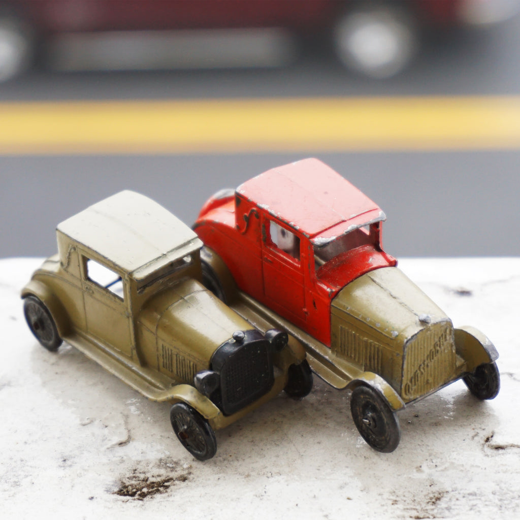 1927 Vintage Diecast TOOTSIETOY Red and Gold Oldsmobile Coupe Toy Car