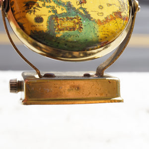 Vintage Tin Day/Date Perpetual Flip Map/Globe Desk Calendar. Made in Japan.