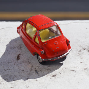 Vintage HEINKEL Corgi Toys No. 233 Red Economy Toy Car. Made in Gt. Britain.