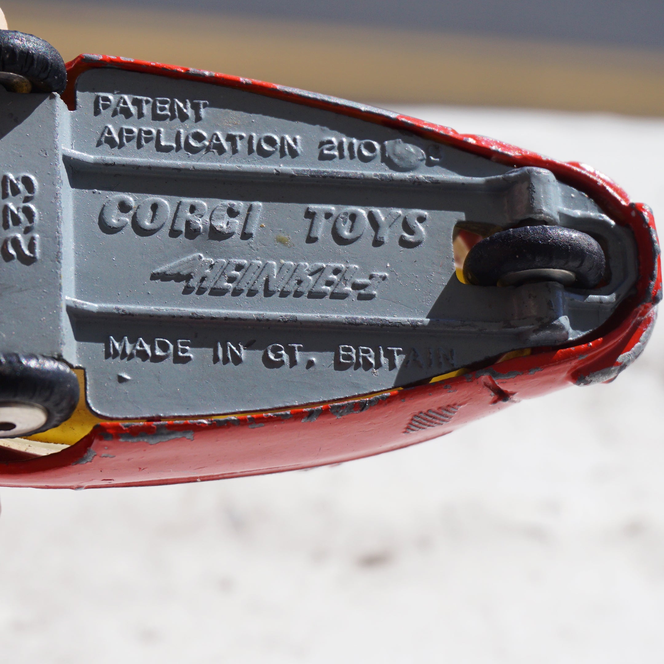 Vintage HEINKEL Corgi Toys No. 233 Red Economy Toy Car. Made in Gt. Britain.