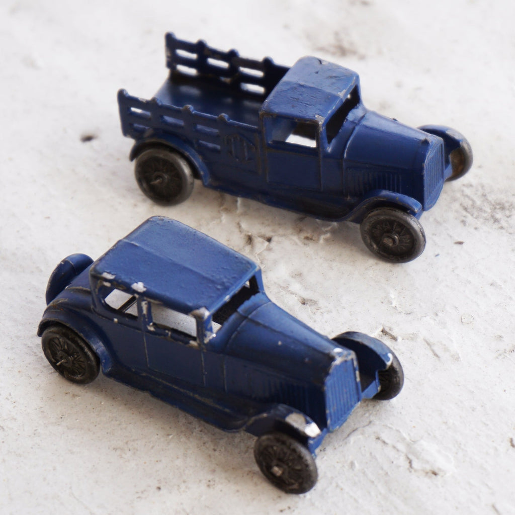 1932 2x Antique TOOTSIETOY #101 Buick Coupe Toy Car + #109 Ford Stake Truck TT