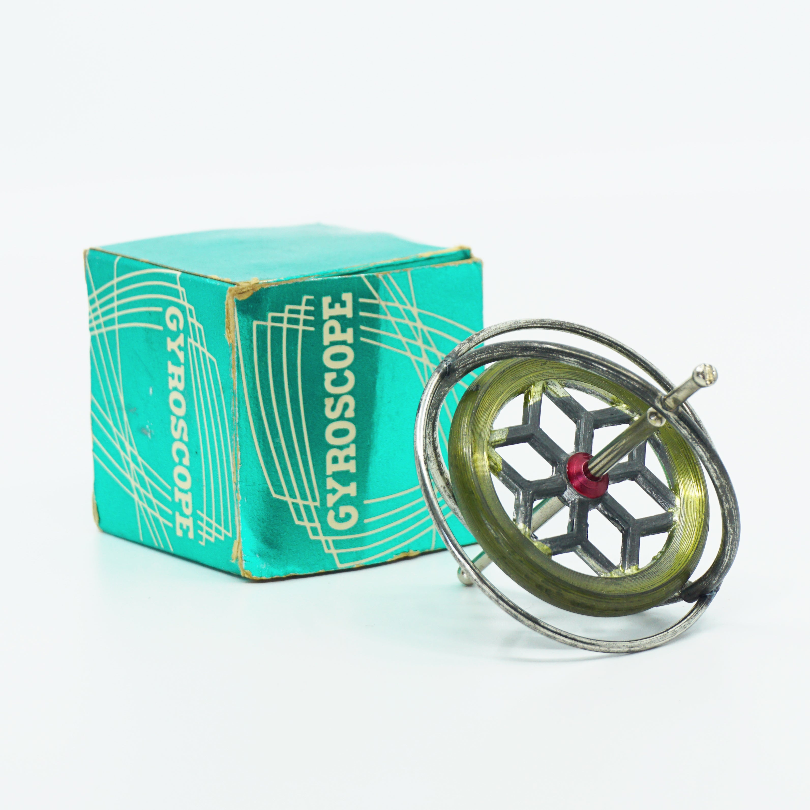 Vintage Gyroscope Spinning Balancing Toy. Original Box and Instructions.