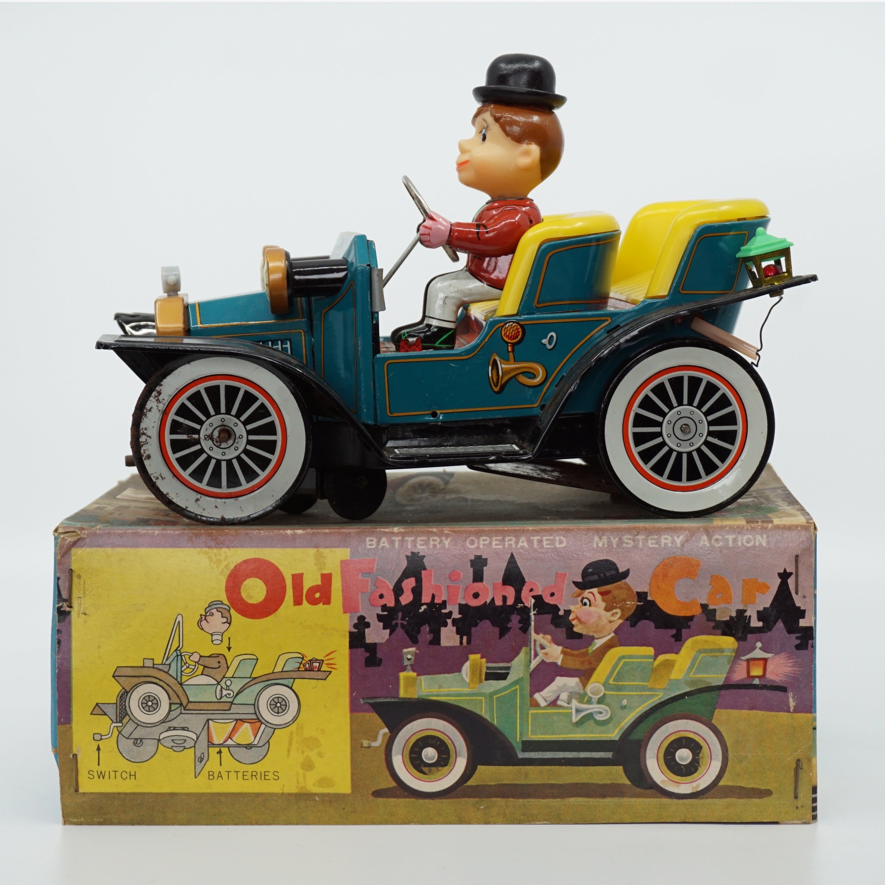 1970s "Old Fashion Car" Battery Operated Mystery Action. Made in Japan
