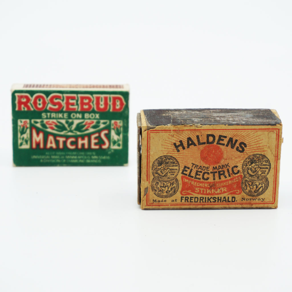 Rare Antique Vintage Set of Match Boxes. Collectible from World War I Time Period.