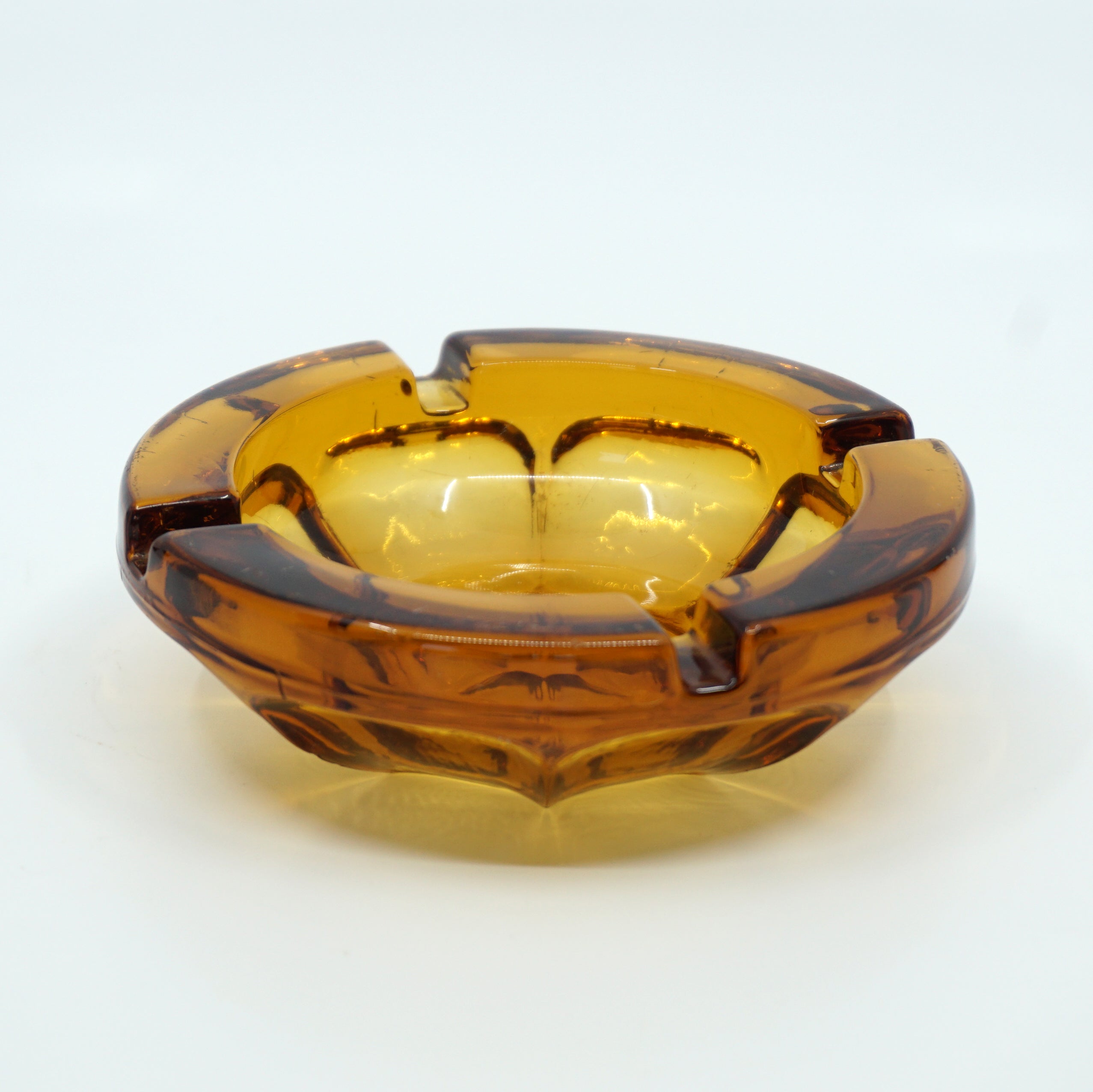 Art Deco Amber Glass Ashtray