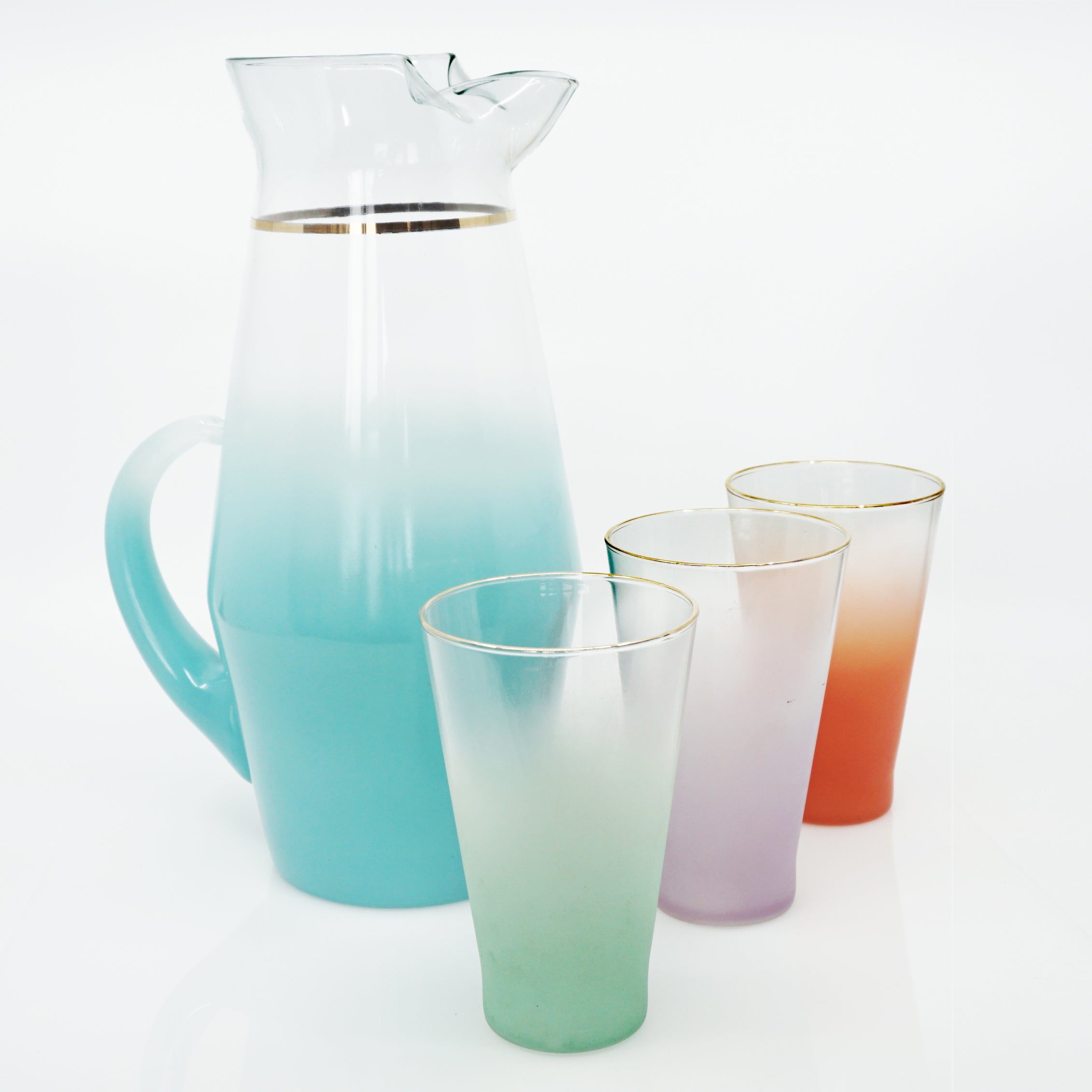 Art Deco Vintage West Virginia Glass Color Fade Pitcher & Glasses Set –  Sustainable Deco, Inc.