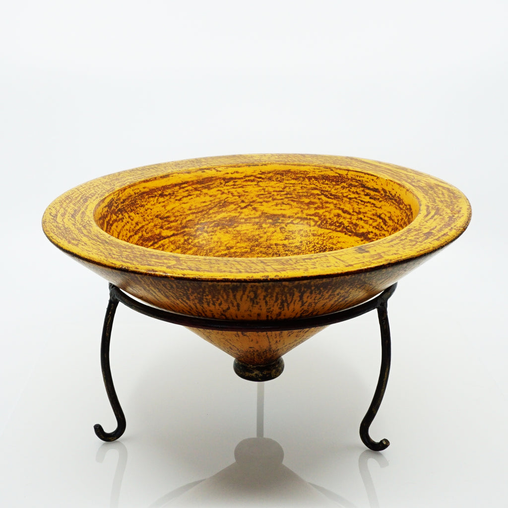 Large Sheesham Wood Asian Tagine with Metal Base Sustainable Deco, Inc.