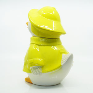 Puddles the Duck Cookie Jar by Metlox. Made in USA.