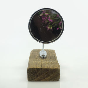 Mid-Century 1950s American Rear View Chrome Mirror on Wood