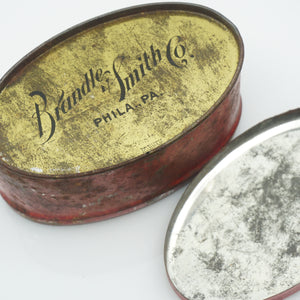 Vintage Brandle & Smith Co. Mellomints Candy Tin Litho Container. 4" Wide.