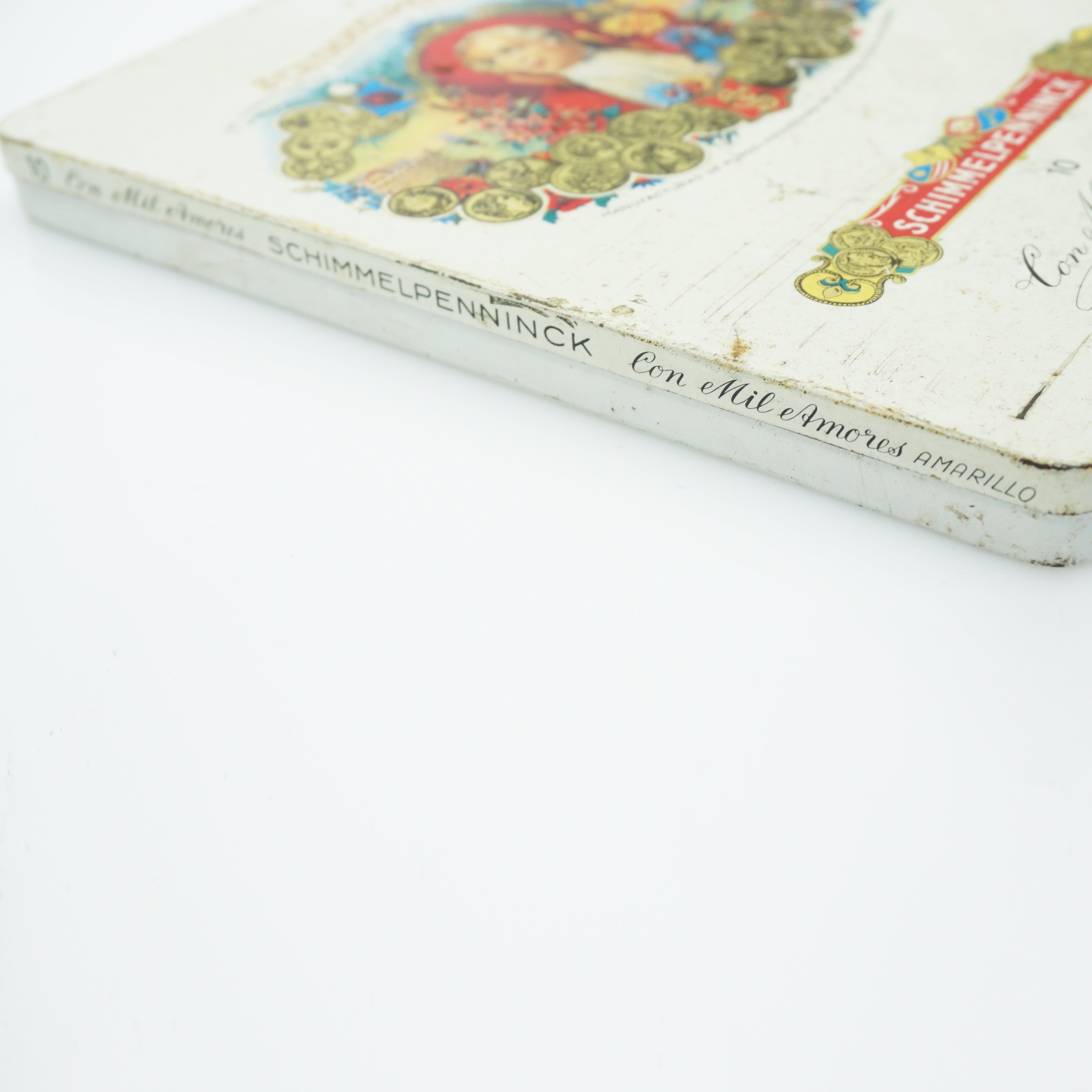 Vintage Tin Litho SCHIMMELPENNINCK Con Mil Amores Storage Container