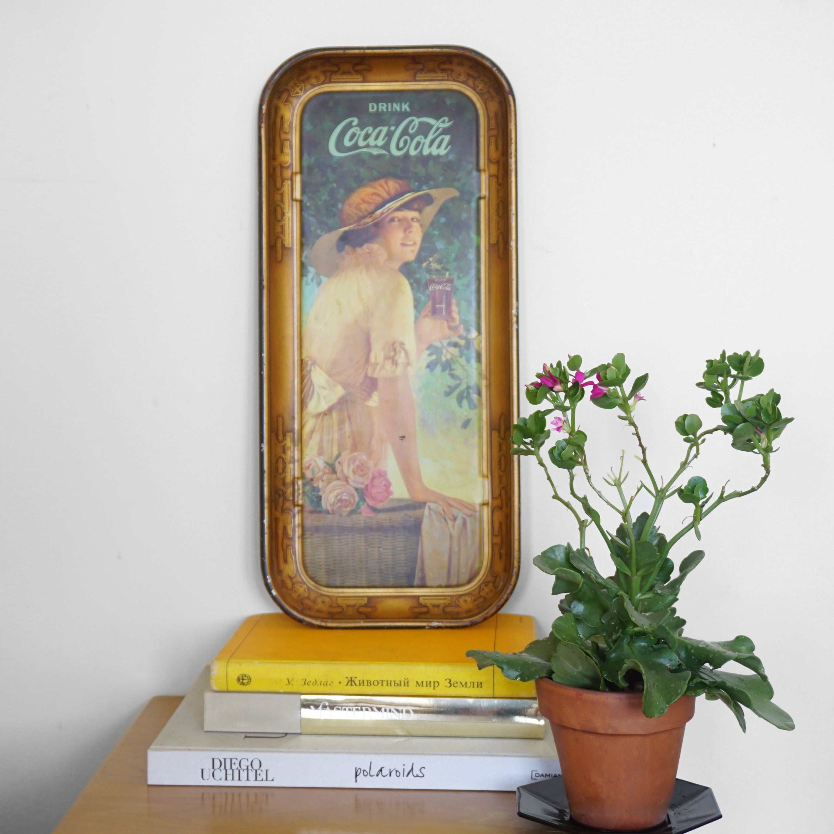 1910s Original Antique "Elaine" Coca-Cola Stelad Signs Tray