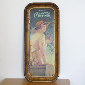 1910s Original Antique "Elaine" Coca-Cola Stelad Signs Tray