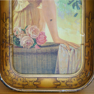 1910s Original Antique "Elaine" Coca-Cola Stelad Signs Tray