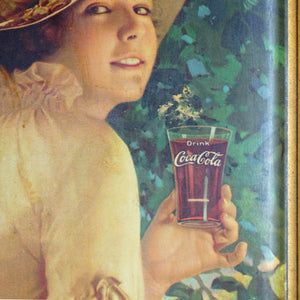 1910s Original Antique "Elaine" Coca-Cola Stelad Signs Tray