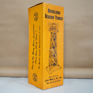 Mid-Century MARX TOYS Revolving Beacon Tower No. 0446 with Box. Made in New York, USA.