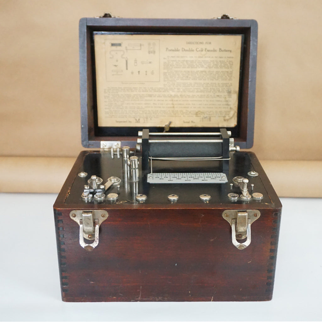 Antique Portable Double Cell Faradic Battery in Case. Shock Quack Medical Device