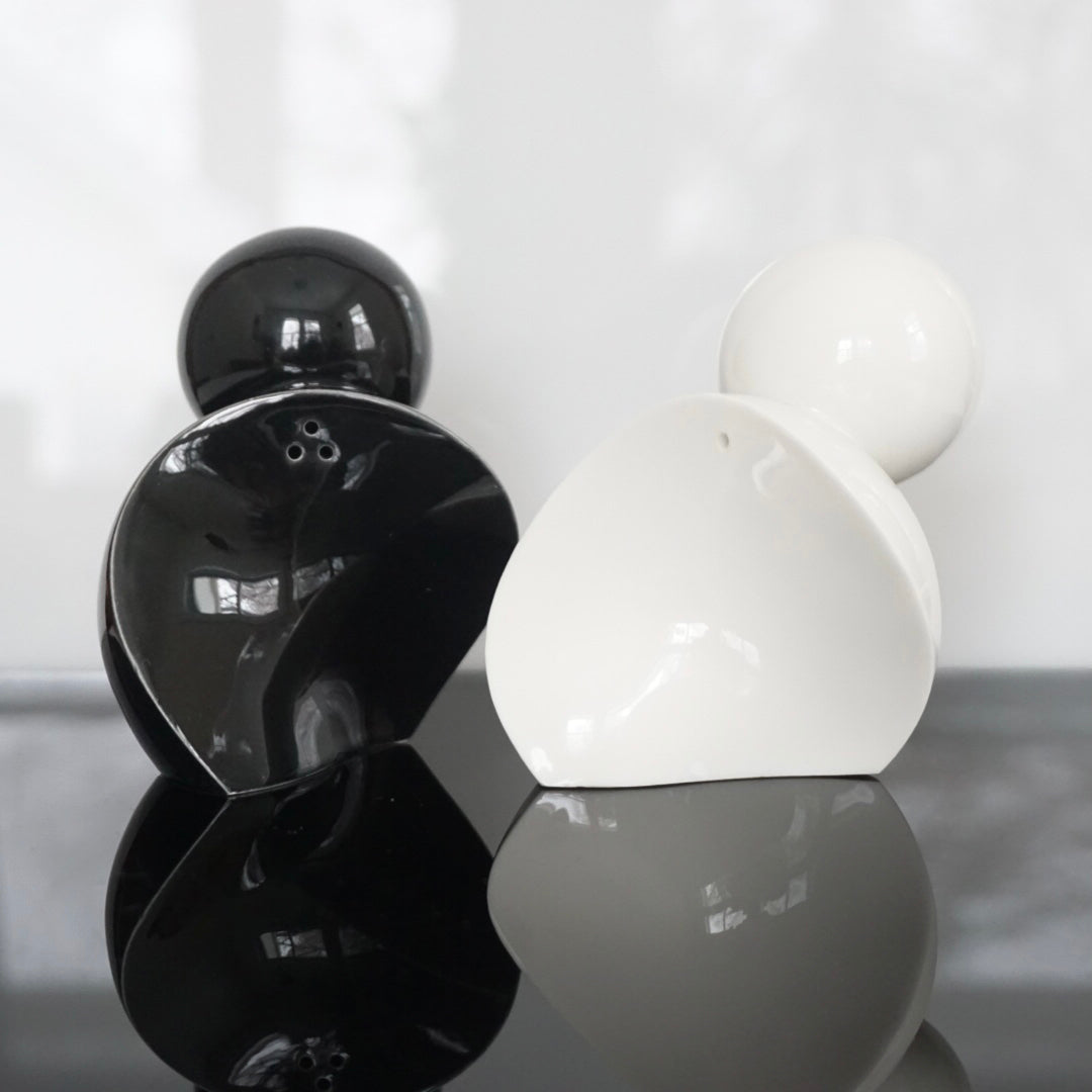 DISNEY Mickey Mouse Ears, Black and White, Ceramic Salt & Pepper Shakers