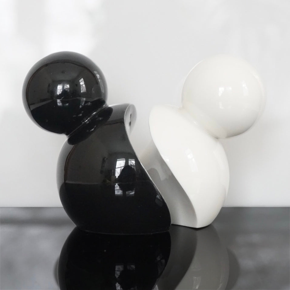 DISNEY Mickey Mouse Ears, Black and White, Ceramic Salt & Pepper Shakers