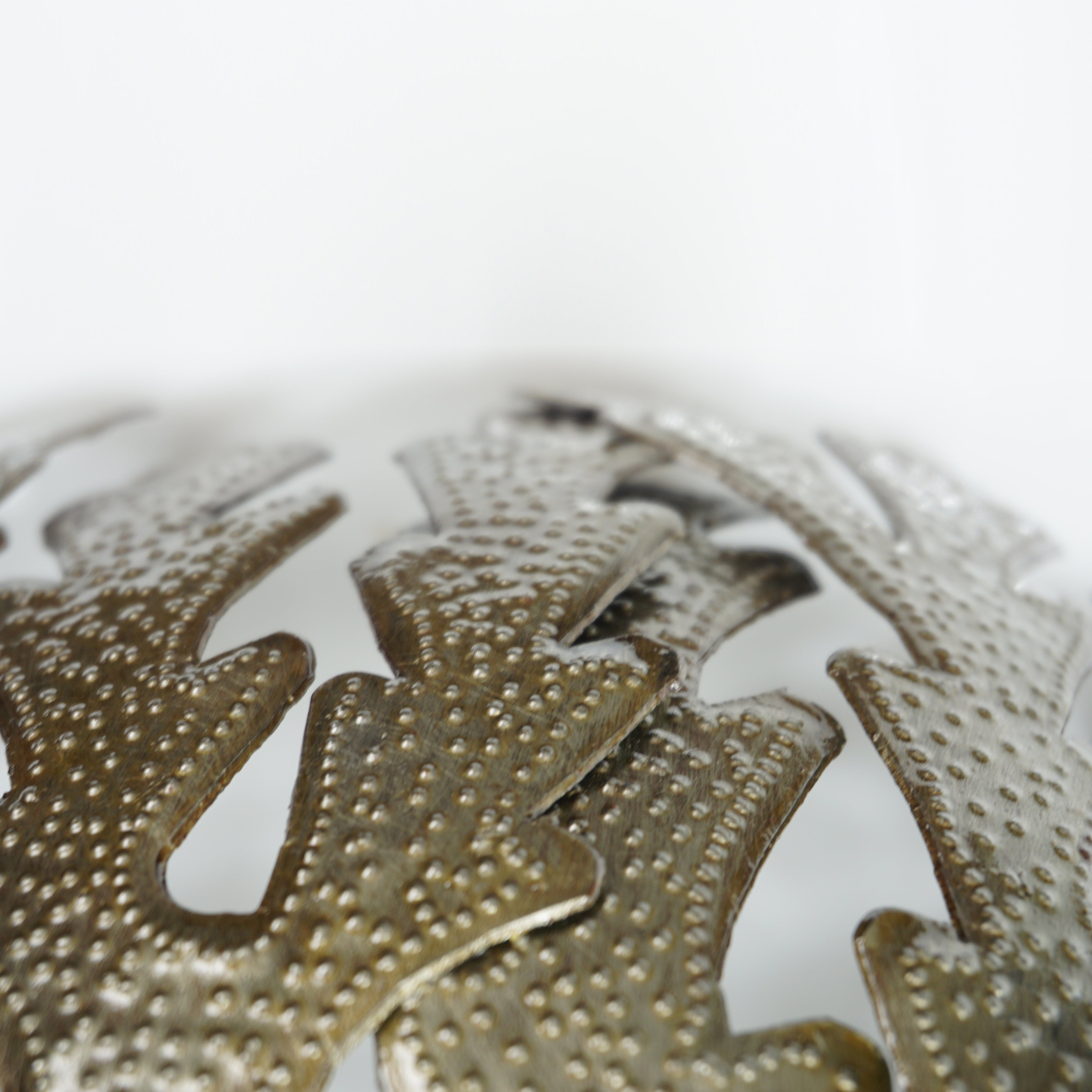 Signed Josnel Bruno Handmade, Hammered, Chiseled and Incised Coral Reef Bowl. Made in Haiti.