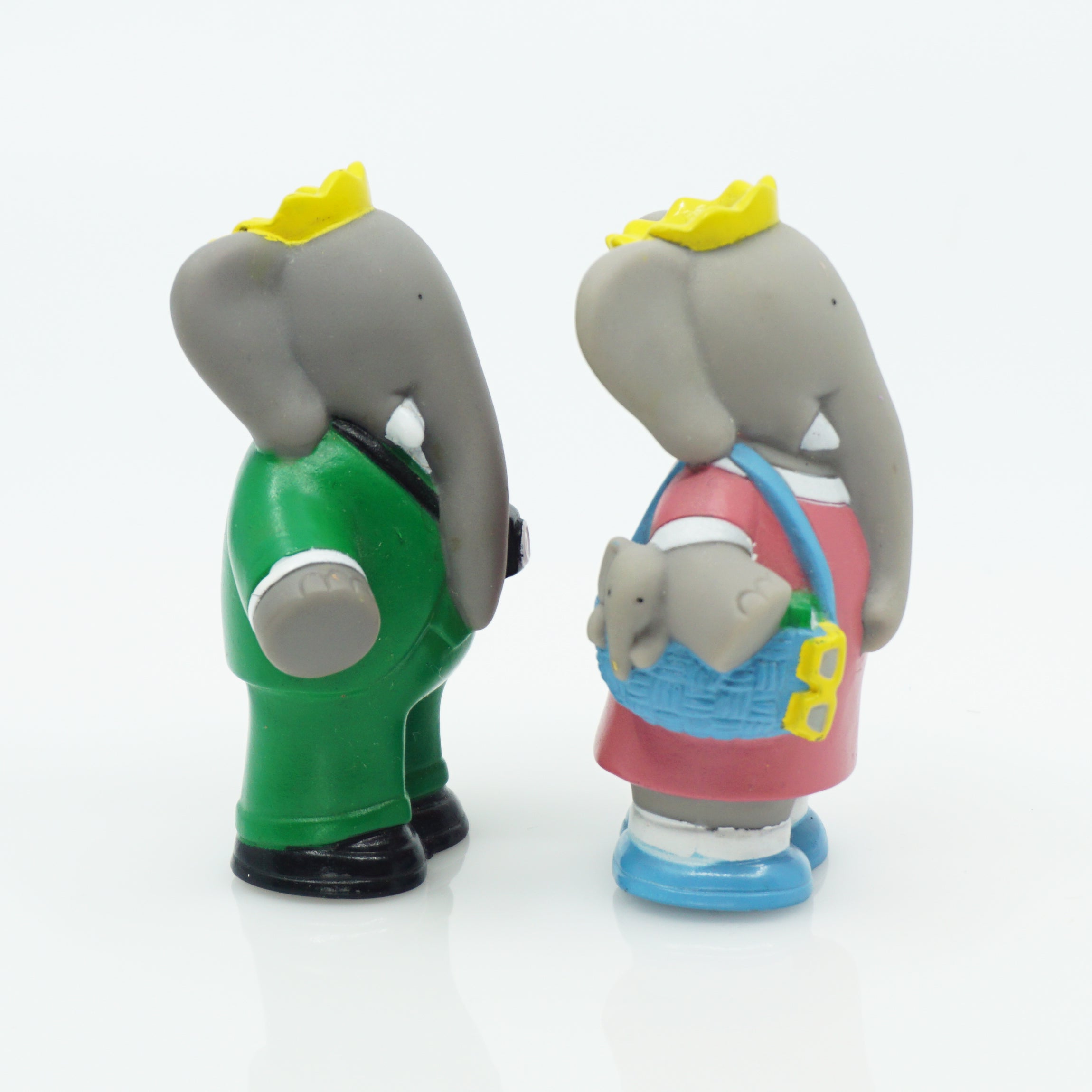 Vintage 1990s Set of 2 L. de Brunhoff Arby’s Babar the Elephant Soft Vinyl Toy Figures