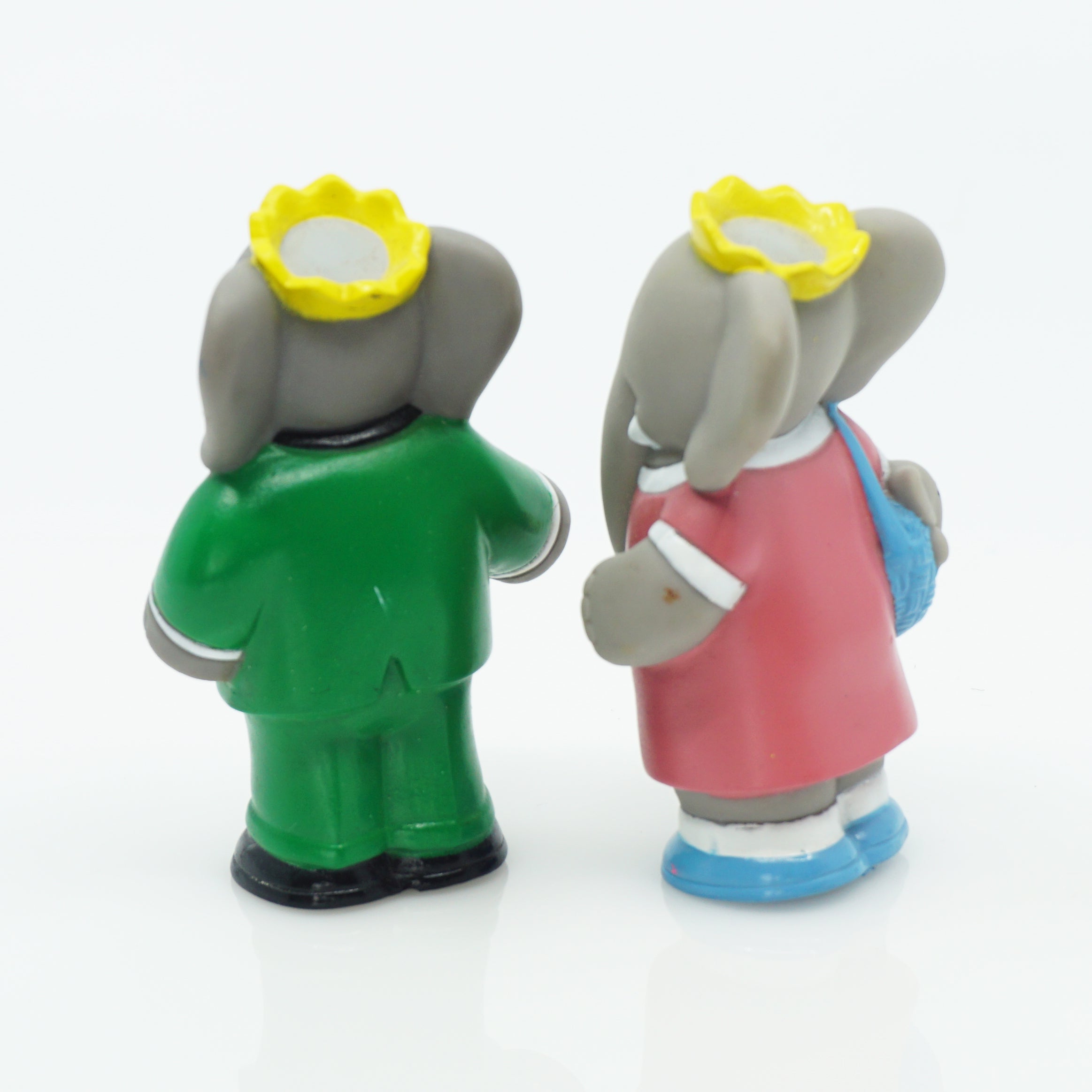 Vintage 1990s Set of 2 L. de Brunhoff Arby’s Babar the Elephant Soft Vinyl Toy Figures