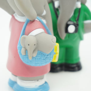 Vintage 1990s Set of 2 L. de Brunhoff Arby’s Babar the Elephant Soft Vinyl Toy Figures