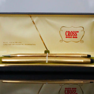 1986 Vintage CROSS Classic Century 12KT Gold Filled, Two Pens and One Pencil Set