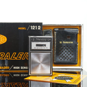 Mid-Century Raleigh's 12 Transistor Radio: Model 1212. Made in Japan. NIB
