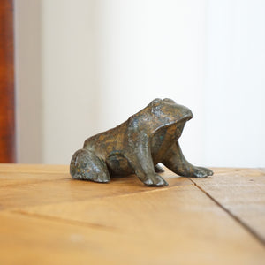 Antique Decor Cast Iron FROG Sculpture Figurine