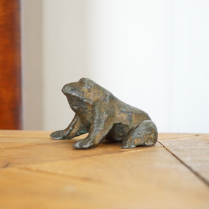 Antique Decor Cast Iron FROG Sculpture Figurine
