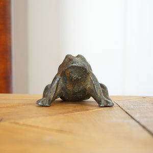 Antique Decor Cast Iron FROG Sculpture Figurine