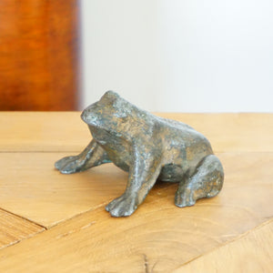 Antique Decor Cast Iron FROG Sculpture Figurine