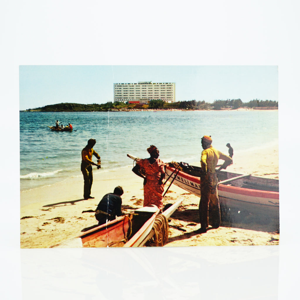 Pre-1970 Unused Postcard, Republique Du Senegal, Africa, N'Gor, Au loin, l'Hotel des Relais Aeriens, Editiona HOA-QUI