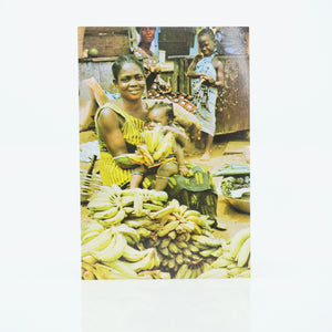 Pre-1970 Market Scene In Ghana, Africa-Unused Postcard. Mother Selling Bananas, Accra.