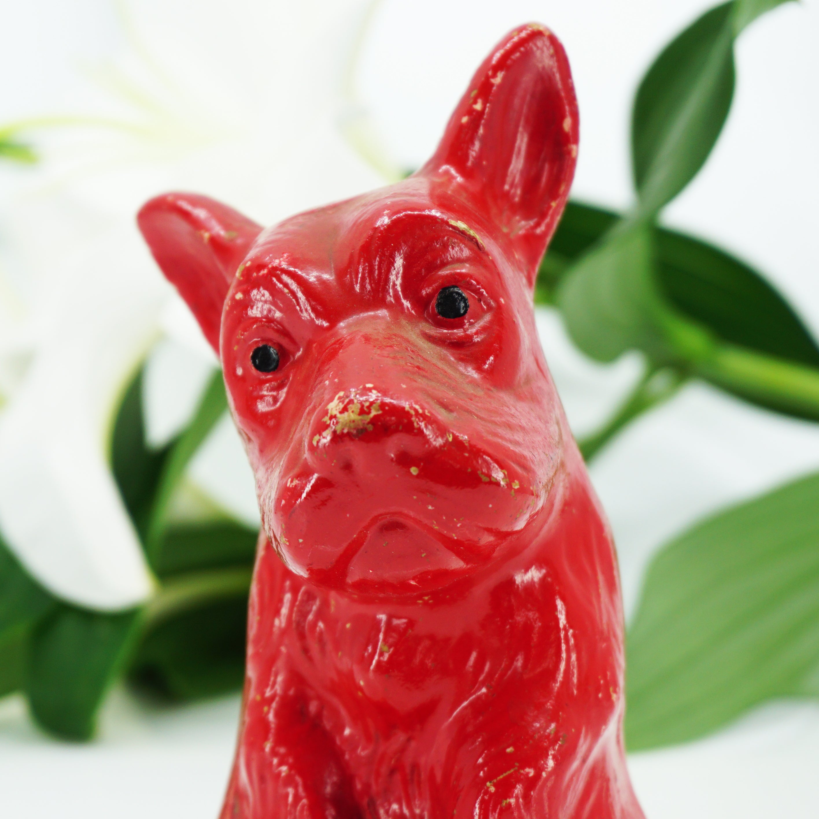 Rare Vintage Red Metal Scottish Terrier "Scottie" Dog Coin Bank