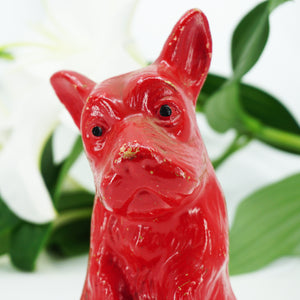 Rare Vintage Red Metal Scottish Terrier "Scottie" Dog Coin Bank