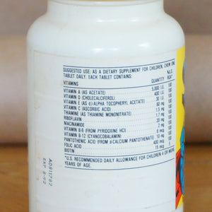 1989 Vintage DC COMICS Superman Children's Chewable Vitamins. Made in USA.
