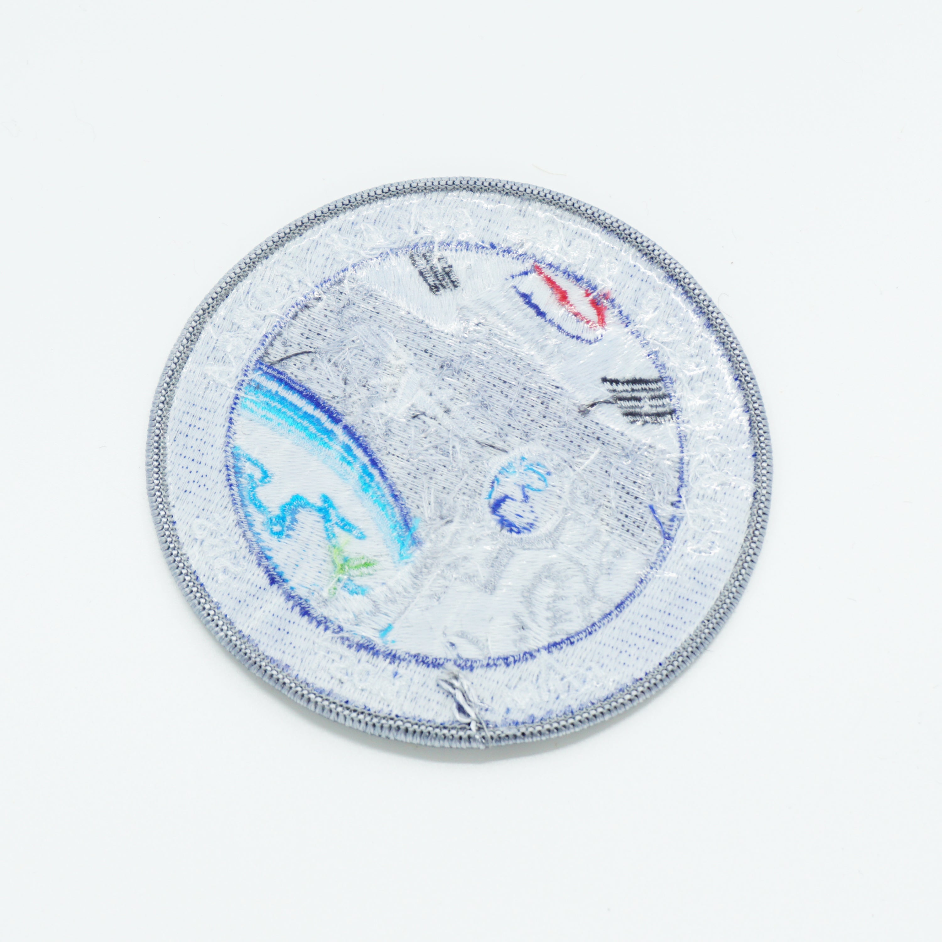2008 Challenge Space Korea SBS. Round Clothing Patch. 4". Blue, White, Black Color Details..