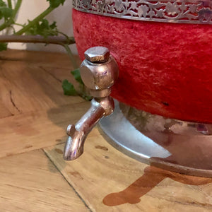 Rare Vintage Moroccan Red Teapot Thermos with Built in Pourer and Removable Cup