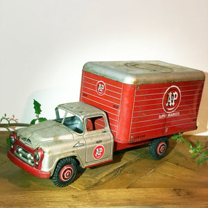 Mid-Century Vintage Tin LItho MARX/LUMAR A&P Supermarket Advertising Toy Truck #1859