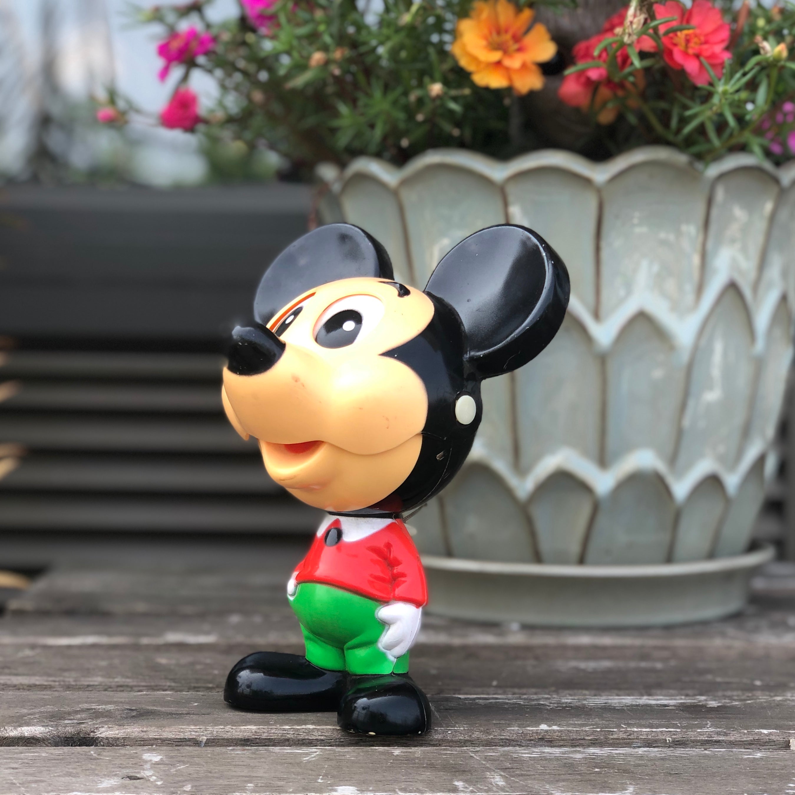 1970s Disney Mickey Mouse Chatter Chum Pull String Talking Toy Sustainable Deco Inc