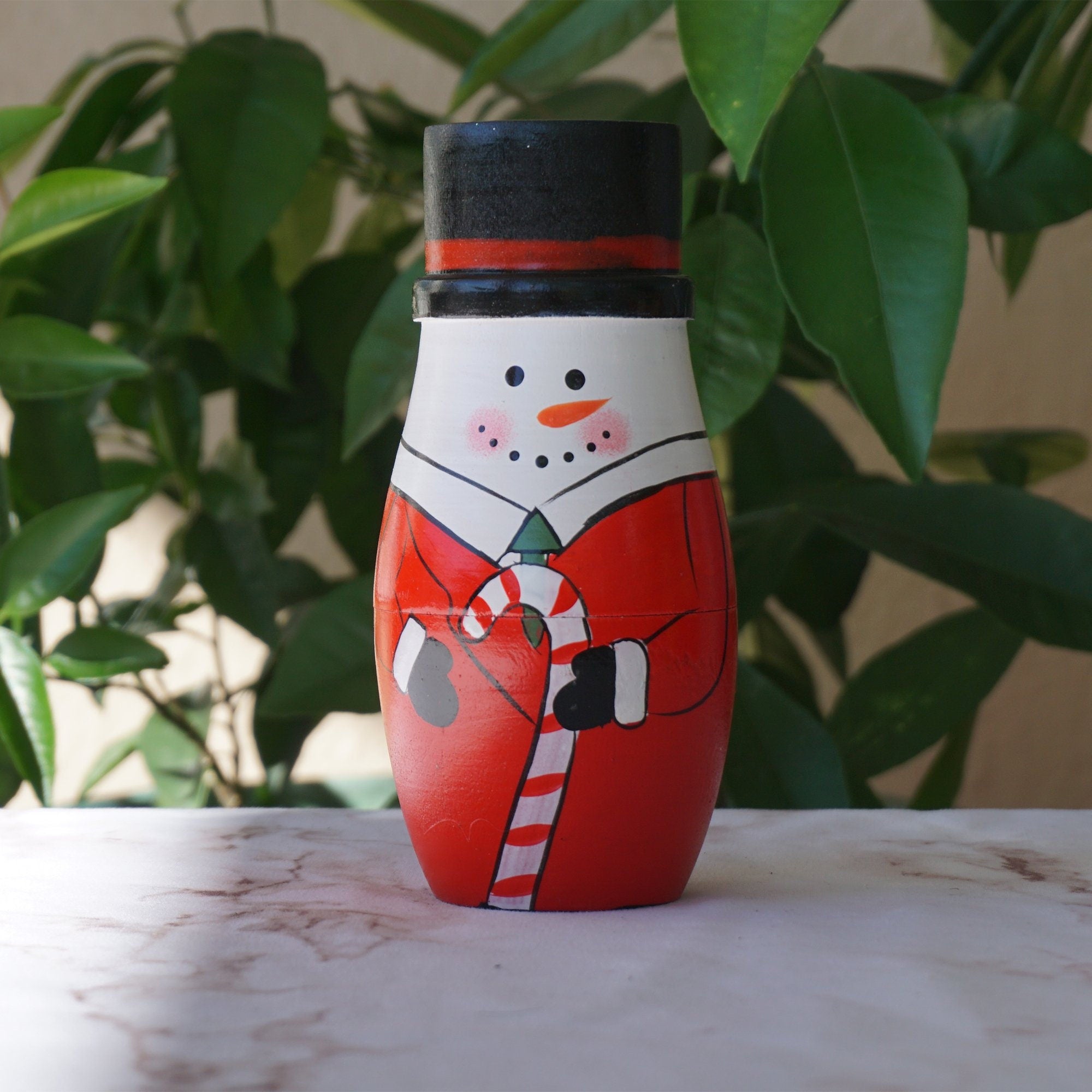 Matryoshka "Матрёшка" Holiday Time Snowmen Nesting Dolls. Set of 5 Christmas Wooden Figures.