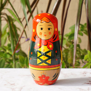 Hand Painted Wood Matryoshka "Матрёшка" Traditional Russian Nesting Dolls. Set of 3.